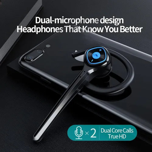 Vista 3 de AYI Auricular inalámbrico Bluetooth con cancelación de ruido dual, micrófono sin dolor, manos libres, sonido estéreo, izquierda/derecha