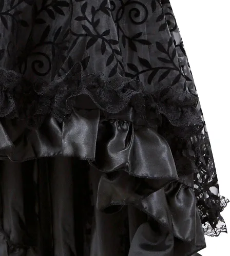 Vista 4 de frawirshau - Vestido de corsé de encaje para mujer, estilo Burlesque, disfraz steampunk para Halloween