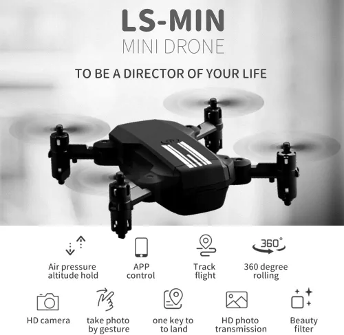 Vista 3 de Mini dron para adultos, GoolRC LS-MIN RC Quadcopter con cámara 1080P, giros 3D, foto y video de gestos, vuelo en pista, retención de altitud, modo