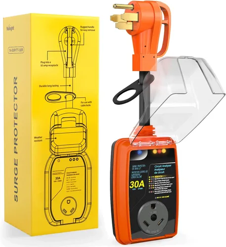 Vista 10 de Nilight Adaptador de corriente protector contra sobretensiones RV de 15 a 30 amperios, monitor de voltaje de 2100 julios, convertidor 5-15P a