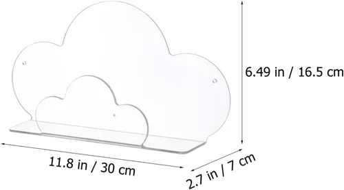 Vista 3 de Zerodeko Estante de almacenamiento en la nube de 11.81 x 6.49 x 2.75 pulgadas, estante de pared flotante para baño, organizador de almacenamiento