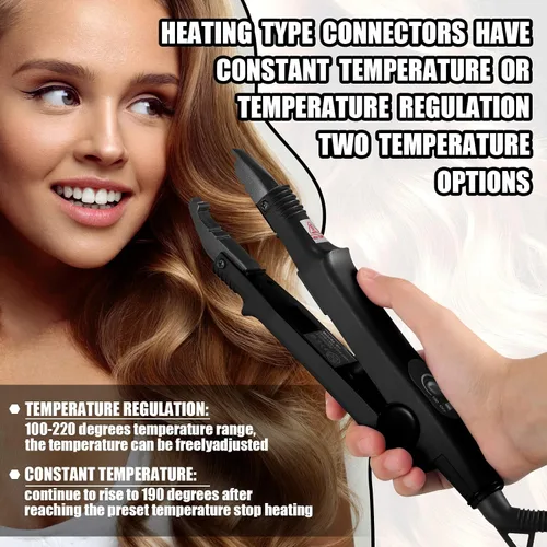 Vista 4 de Zhehao Herramienta de extensiones de cabello de fusión, extensiones de cabello profesionales con punta K, herramientas de enchufe de hierro térmico