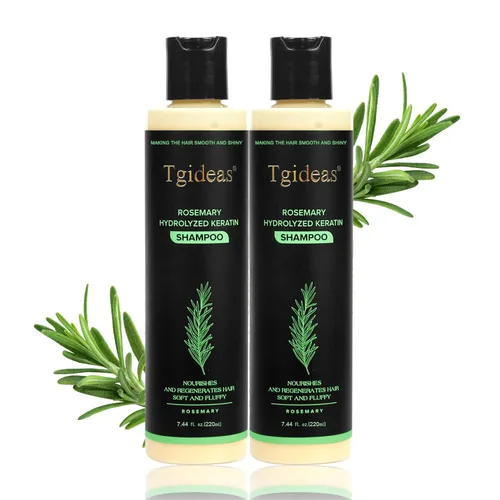 Vista 9 de Tgideas Champú orgánico para el crecimiento del cabello de romero para mujeres y hombres, champú natural espesante y fortalecedor con queratina
