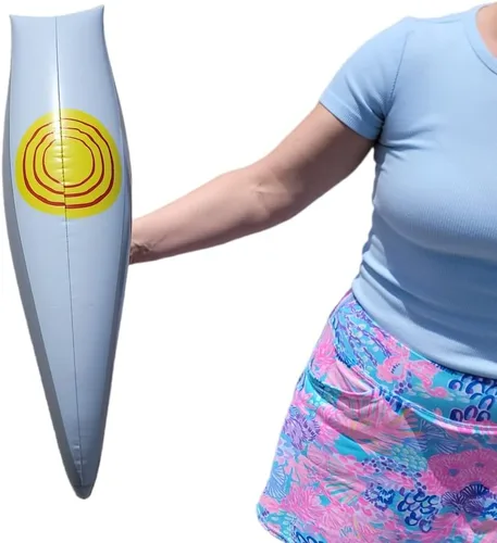 Vista 4 de Pick Axe Inflate (33") Madera y Color Plata. Juguete Inflable Herramienta para Niños. Recuerdo de Fiesta