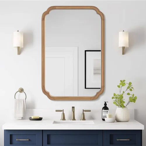 Vista 51 de Espejos de Baño de Madera para Montar en la Pared, 16" x 20" Marco de Madera Rústica Espejos de Pared Decorativos para Sala de Estar o Dormitorio