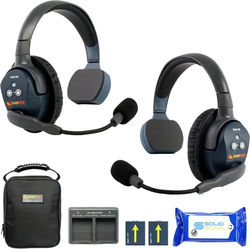 Vista 9 de Eartec Ultralite PRO16 - Sistema de auriculares de intercomunicación inalámbricos para 2 usuarios, largo alcance 1/2 milla, dúplex completo manos