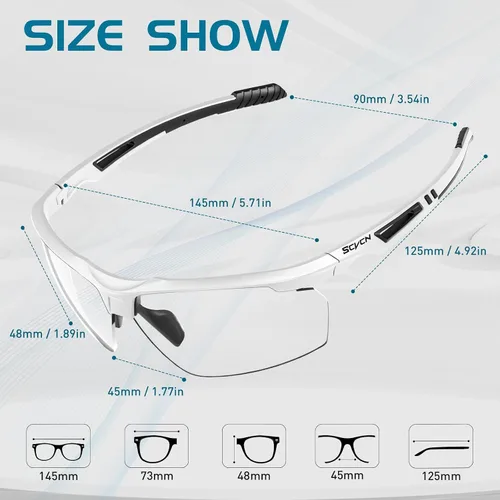 Vista 3 de SCVCN Gafas de sol deportivas fotocromáticas para ciclismo, gafas transparentes para hombres y mujeres, protección UV400, MTB BMX, pesca, correr