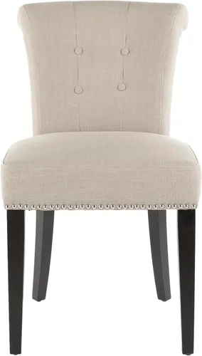 Vista 7 de Safavieh Mercer Collection Matthew - Silla de comedor de poliéster, color beige, juego de 2