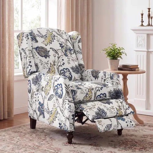 Vista 23 de Silla reclinable PALLOME con respaldo alto, asiento con masaje y calor, tapizado de tela, con respaldo acolchado, silla reclinable para sala de Beige