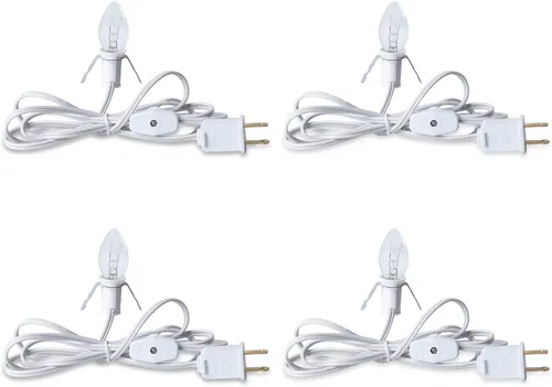 Vista 11 de Cable accesorio con una bombilla LED, cable de 6 pies con interruptor de encendido/apagado para calabaza de Halloween, proyectos de manualidades