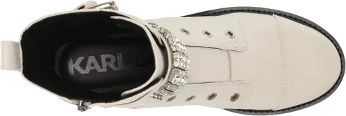 Vista 5 de Karl Lagerfeld Paris Botas de combate Maeva con suela Lug-Sole para mujer con detalles de cristal