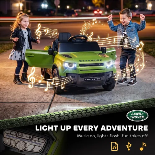 Vista 7 de Qaba 12V Ride on Car con licencia Land Rover Defender Kids Electric Car