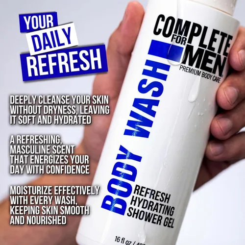 Vista 4 de Gel de ducha hidratante para hombres: Gel de baño para hombre sin sulfato, gel de ducha natural - Gel de ducha hidratante para todo