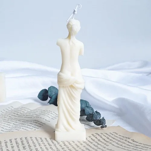 Vista 2 de Molde de silicona para velas Venus de Milo, mitología griega romana, diosa, afrodita, moldes para velas 3D, aromaterepía, molde de estilo nórdico
