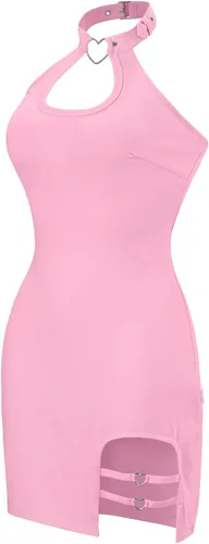 Vista 6 de Littleforbig Women Cotton Overall Vampy Collared Bodycon Mini Dress Skirt