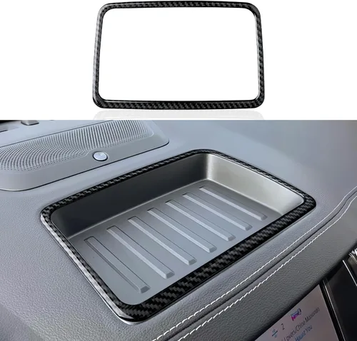 Vista 14 de Cubierta de Panel de Control Central de Fibra de Carbono para Tablero de Coche para Ford Ranger 2019 2020 2021 2022 2023 XLT Lariat XL Accesorios