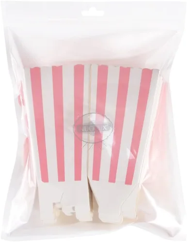 Vista 8 de NUOLUX 48pcs Palomitas Cajas Cartón Caramelo Contenedor Rugby Stripe Wave Dot Patrón Deco1