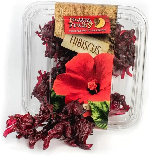 Vista 3 de Nutty & Fruity - Flor de hibisco seca y comestible, aperitivo saludable, sin OMG, vegano, sin gluten (5 onzas)