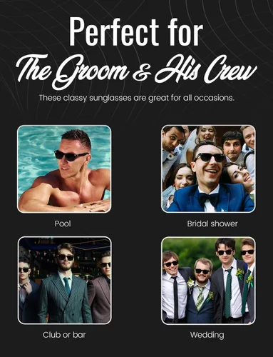 Vista 3 de Gafas de sol para despedida de soltero – Juego de 1 gafas de sol para novio y 7 equipos Padrinos de boda regalo de boda regalos de boda