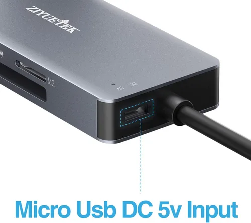 Vista 6 de Lector de tarjetas CF, USB 3.0 a adaptador de lector de tarjetas de memoria flash compacto 5Gbps lectura simultáneamente 5 tarjetas simultáneamente