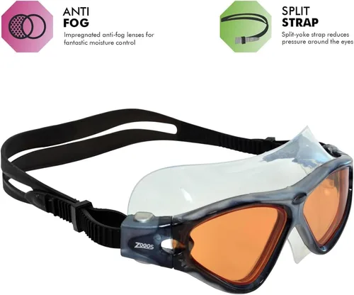Vista 4 de Zoggs Máscara unisex de triple visión para adultos Gafas de natación con protección UV antivaho Tecnología de lente curva y correa de ajuste