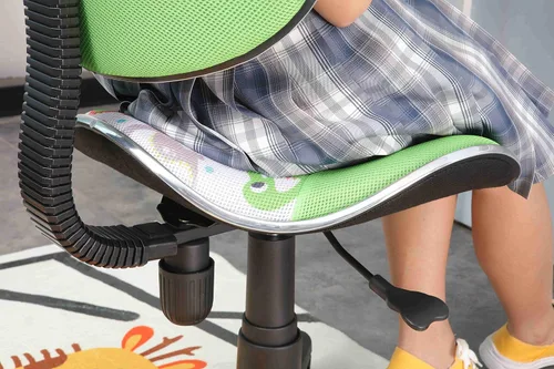 Vista 4 de JJS Silla ejecutiva de computadora con respaldo bajo para oficina en casa, silla ergonómica de malla con base extra grande y almohadillas