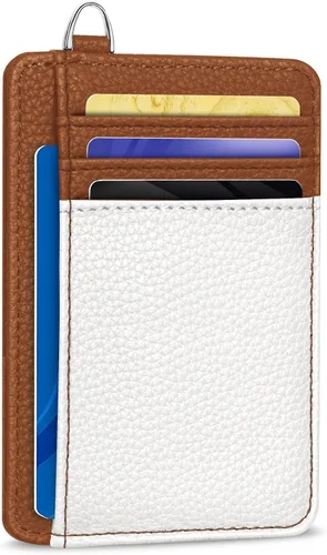 Vista 7 de Yonlevres Cartera delgada para tarjetas de crédito, cartera RFID para mujer, bolsillo frontal, soporte para tarjetas pequeñas, estuche para tarjetas