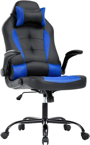 Vista 18 de Silla de juegos grande y alta, silla ergonómica de escritorio para computadora, cómoda silla de oficina ajustable de altura ajustable con soporte