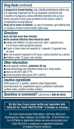 Vista 19 de Advil Liqui-Gels Minis - Analgésico y reductor de fiebre, medicina para el dolor para adultos con ibuprofeno 200 mg para aliviar el dolor, 80