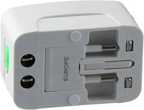 Vista 2 de Conversión de viaje Enchufe de cobre duradero ABS multifuncional Adaptador portátil EE.UU. UE y Reino Unido Enchufes Adaptador de corriente