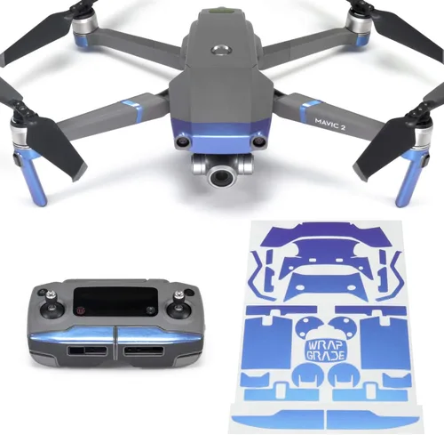Vista 11 de Wrapgrade Poly Skin Compatible with DJI Mavic 2 Accent Color (Airforce Silver)