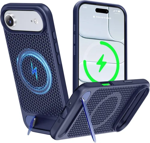 Vista 16 de Funda magnética de disipación de calor para iPhone 13 Pro Max, para MagSafe, protección contra caídas Coolingf, funda con función atril ajustable