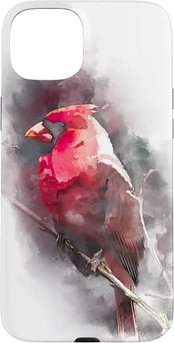 Vista 9 de Beautiful Watercolor Red Cardinal Bird Watching Animal Gift Case for iPhone 17