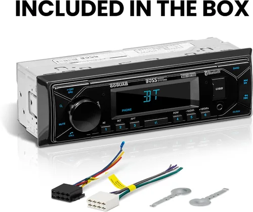 Vista 6 de BOSS Audio Systems 609UAB Estéreo multimedia para automóvil - Din único, audio Bluetooth y llamadas manos libres, micrófono integrado, reproductor