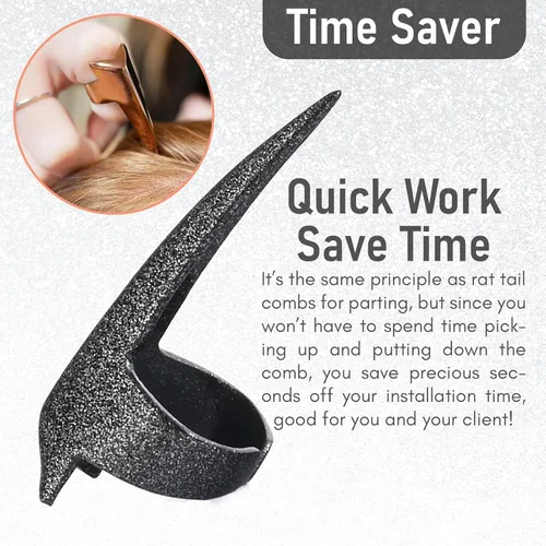 Vista 4 de Anillos Profesionales para Seccionar Cabello - Herramientas de Trenzado de Acero Inoxidable para Rastas, Pelucas, Rizado, Tejido, Balayage e