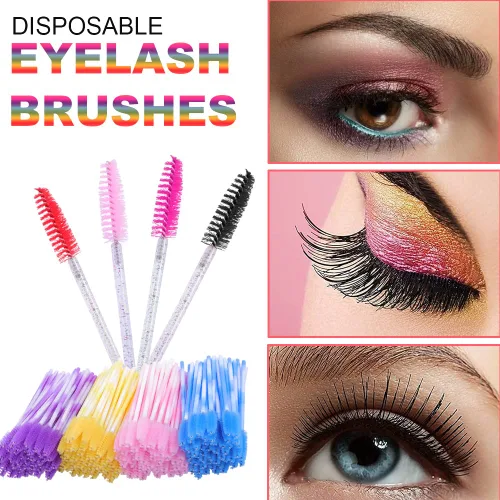 Vista 2 de YITOU - Cepillo de pestañas, brochas de maquillaje desechables, brochas de rímel, cepillo de pestañas de ojos, kit aplicador de varitas de cristal