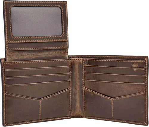 Vista 11 de Fossil Derrick - Cartera de piel con bloqueo RFID y funda extraíble para tarjetas