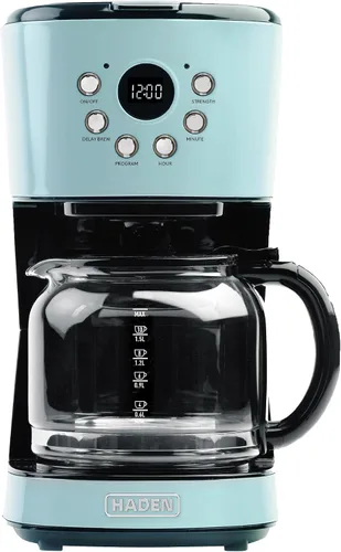 Vista 14 de Máquina de Café Haden, Cafetera de Goteo Programable de 12 Tazas con Función de Apagado Automático y Filtro de Agua Reutilizable Lavable, Negro