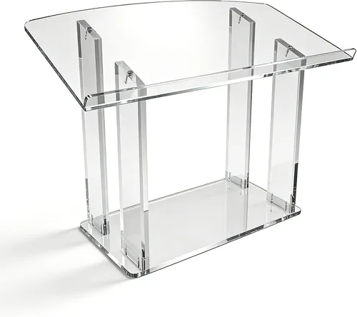 Vista 6 de ¡Artículo devuelto! FixtureDisplays® Mesa Acrílico Plexiglás Podio Púlpito Atril Lucite Transparente RTN1803-6-NPF
