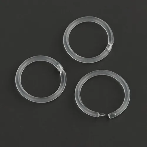 Vista 6 de Aretes de aro de plástico unisex de calibre 16, antialérgicos, anillos de nariz transparentes, con hebilla, para orejas sensibles y piel