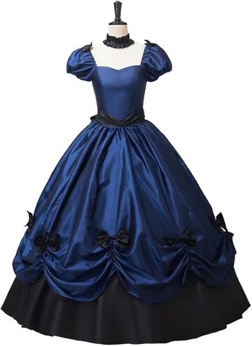 Vista 3 de Vestido victoriano gótico Southern Belle Marie Antoniette vestido de novia vestido de baile rococó baile de máscaras vestido de baile
