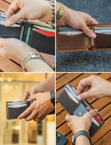 Vista 40 de Handcrafted Genuine Leather Wallets, Minimalist Cardholders, and Passport Covers, Handmade Gift
