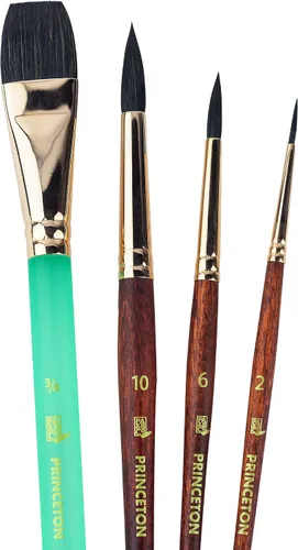 Vista 3 de Princeton Neptune 4750 Series - Juego de pinceles para acuarela, pelo sintético suave profesional de ardilla - Juego de pinceles para pintura