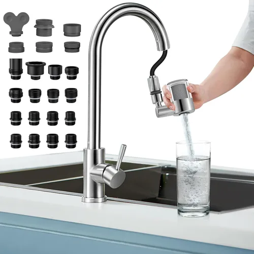 Vista 10 de Patentado CECEFIN 1080° Extensor de Grifo Giratoria - Aireador de Fregadero - Extensión de Grifo de Agua con 2 Modos de Salpicadura, Accesorio