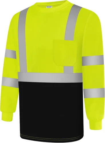 Vista 17 de Camisas de seguridad Uno Mejor para hombre Clase 3 Camisas de alta visibilidad, Camisas reflectantes de alta visibilidad para hombre y mujer