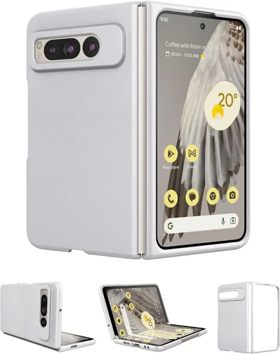 Vista 14 de Funda delgada de cuero para Pixel 9 Pro Fold (2024), sin protector de pantalla, soporte de carga inalámbrica, ultradelgada a prueba de golpes, funda