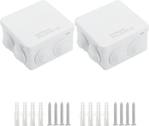 Vista 21 de LeMotech - Caja de derivación universal de plástico ABS resistente al polvo, resistente al agua, IP65, color blanco