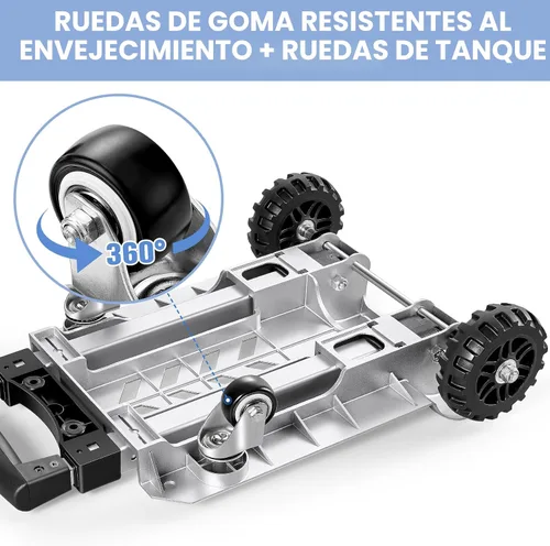 Vista 5 de KEDSUM - Carretilla de equipaje de utilidad de 270 libras con 4 ruedas, carretilla de mano de aluminio 100%, carretilla plegable con ruedas