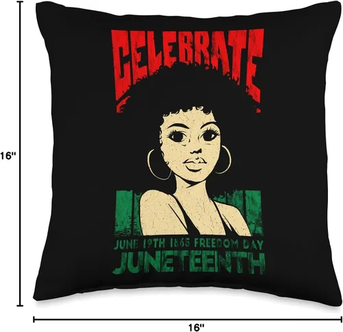 Vista 4 de Pan African Pride Black History Celebrate Juneteenth - Almohada de bandera panafricana de la Unia, 16 x 16 pulgadas, multicolor