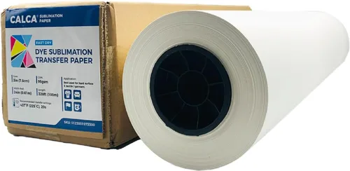 Vista 9 de CALCA Rollo de papel de sublimación de secado rápido de 24 pulgadas x 328 pies, rollo de papel de transferencia de calor de 3 pulgadas, papel